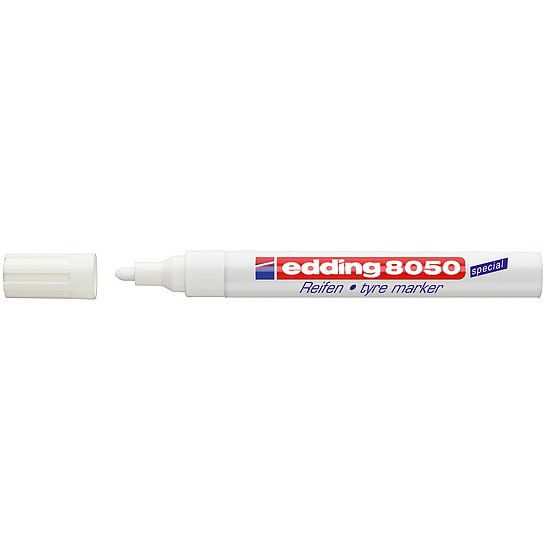 Edding 8050 gumijelölő marker fehér, kerek hegy 2-4mm