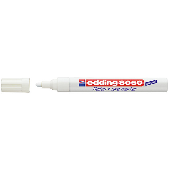 Edding 8050 gumijelölő marker fehér, kerek hegy 2-4mm