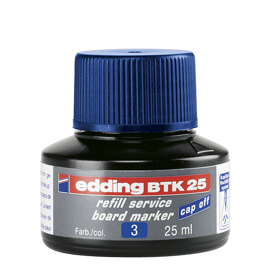 Edding BTK 25 utántöltő üveges tinta táblamarkerhez kék 25ml