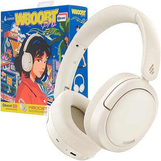 Edifier WH800BT Pro vezeték nélküli fejhallgató, ANC Limitált Kiadás, bézs (W800BT Pro Ivory Art)