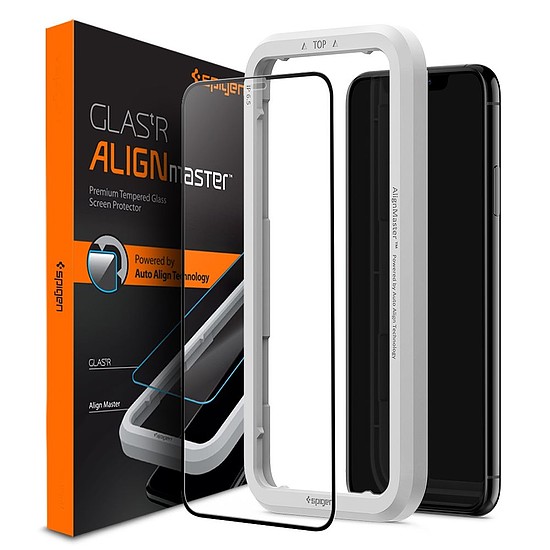 EDZETT Spigen ALM GLASS FC IPHONE 11 FEKETE