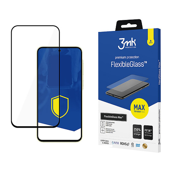 Edzett üveg 3mk FlexibleGlass Max Fekete Samsung Galaxy A35 5G-hez