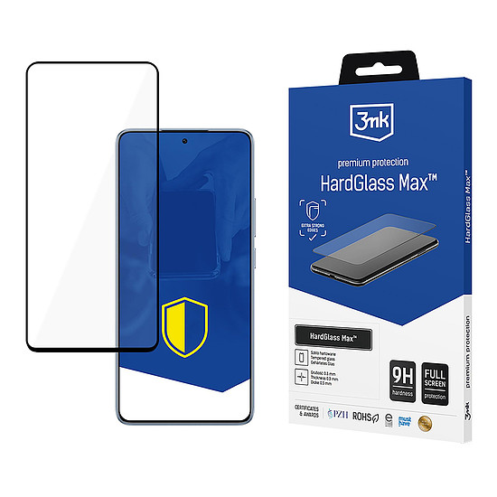 Edzett üveg 3mk HardGlass Max Black Xiaomi 14T / 14T Pro készülékhez