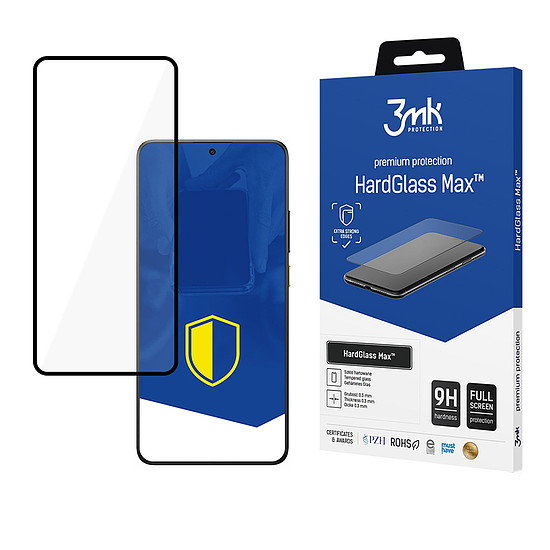 Edzett üveg 3mk HardGlass Max Black Xiaomi Poco X7 Pro készülékhez