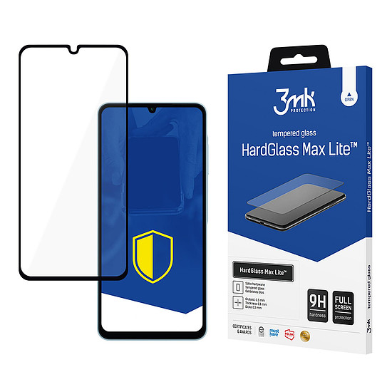 Edzett üveg 3mk HardGlass Max Lite fekete Samsung Galaxy A06 készülékhez