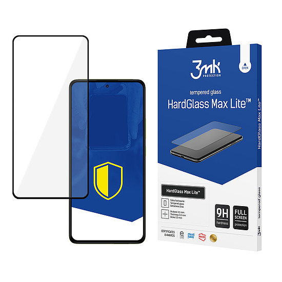 Edzett üveg 3mk HardGlass Max Lite fekete Xiaomi Redmi Note 14 PRO / 14 PRO+ 5G készülékhez