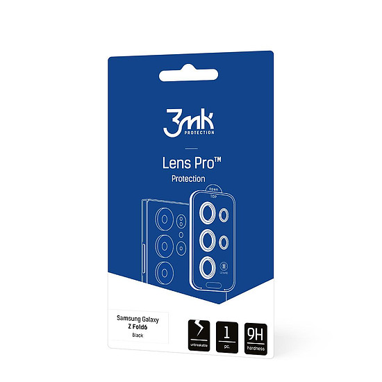 Edzett üveg kameralencséhez 3mk Lens Protection Pro Black Samsung Galaxy Z Fold 6 készülékhez