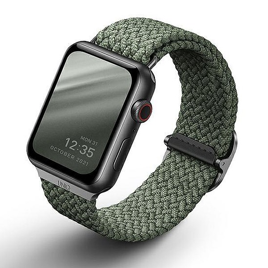 Egyedi szíj Aspen Apple Watch 44/42 / 45mm Series 4/5/6/7/8 / SE / SE2 Fonott zöld / cipruszöld