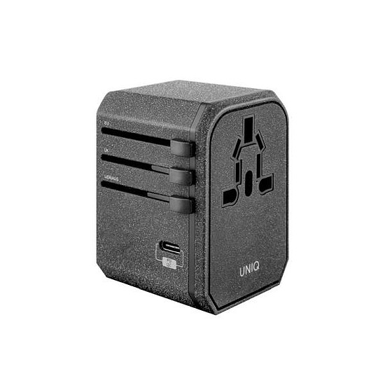 Egyedi terhelés. hálózat. Voyage World Adapter 33W + 2xUSB + PD 18W + QC 3.0 szürke/szénszürke (LITHOS Collective)