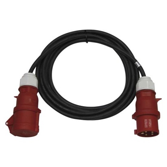 EMOS 3 fázisú kültéri hosszabbító 10 m / 1 aljzat / fekete / gumi / 400 V / 4 mm2