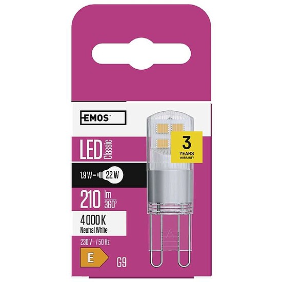 EMOS Classic LED izzó JC G9 1,9W 210lm természetes fehér