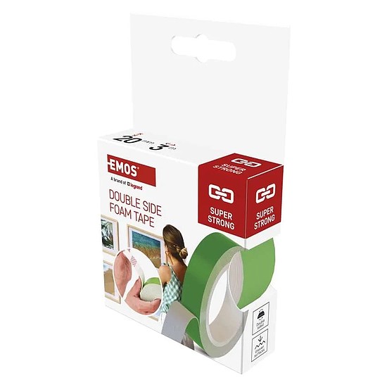 Emos Kétoldalas habszalag 20 mm / 3 m, zöld (F6090)