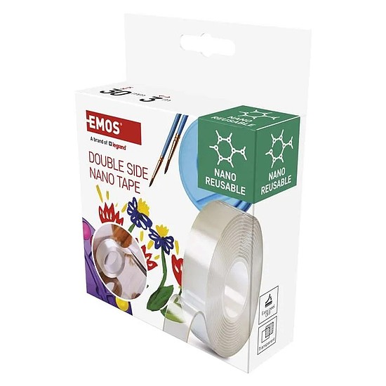 Emos Kétoldalas NANO szalag 30 mm / 3 m, átlátszó (F6300)