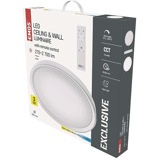 EMOS LED mennyezeti lámpa ILVI 45W 2700lm dimm. állítható színhőmérséklet