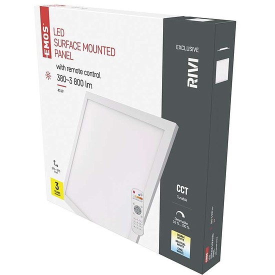 EMOS LED MENNYEZETI PANEL RIVI 60x60, 40W, DIMM., ÁLLÍTHATÓ SZÍNHŐM.