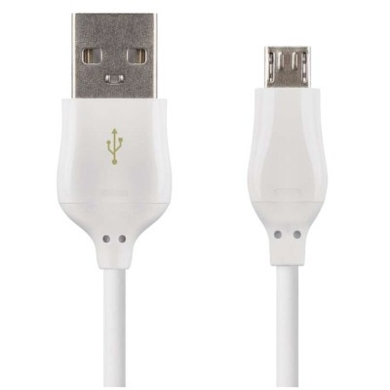 EMOS MicroUSB / USB-A 2.0 Töltő és adatkábel, 2.0, Quick Charge, fehér szín, 1 m