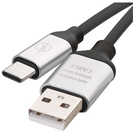 EMOS Type-C / USB-A Töltő- és adatkábel 1 m, fekete