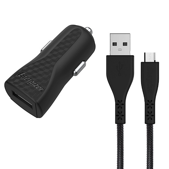 Energizer HardCase - USB-A 1A autós töltő + Micro USB kábel fekete (DC1ALMCM)