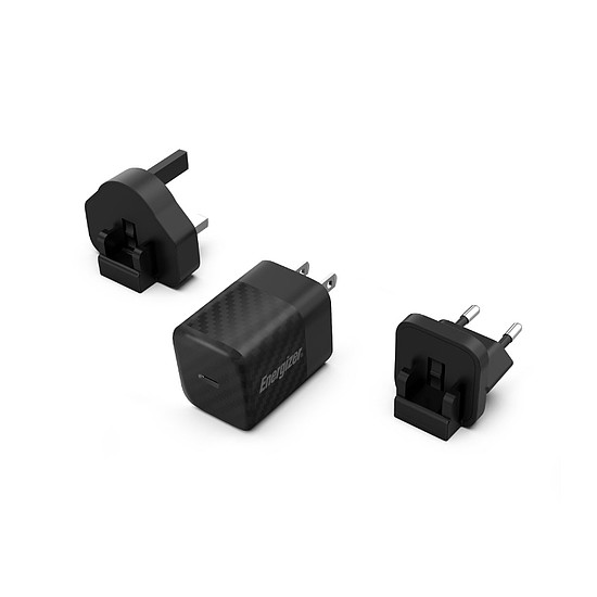 Energizer Ultimate - Multiplug EU / UK / US GaN 20W PD hálózati töltő fekete (A20MU)