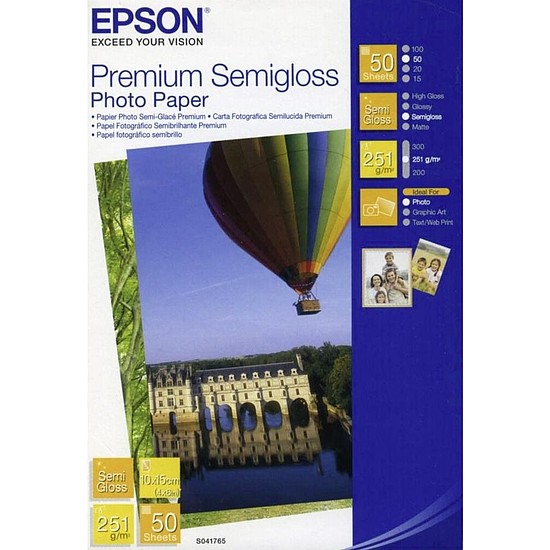 Epson 10x15cm selyemfényű fotópapír 251gr. 50 ív C13S041765