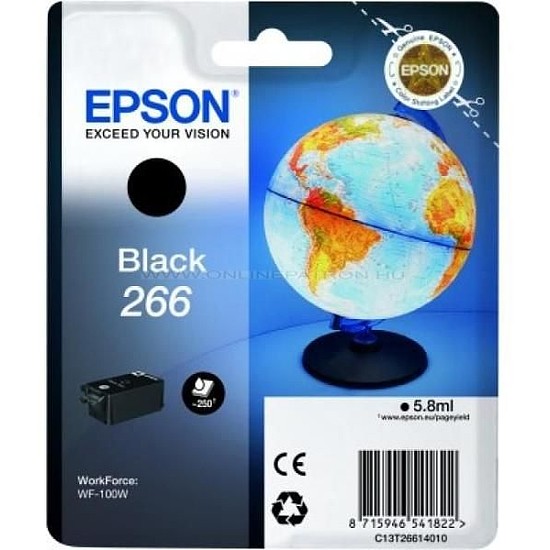 Epson 266 T2661 Black tintapatron eredeti 5,8ml C13T26614010 Földgömb