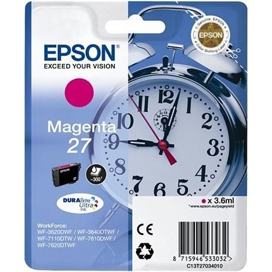 Epson 27 T2703 Magenta tintapatron eredeti C13T27034012 Ébresztőóra