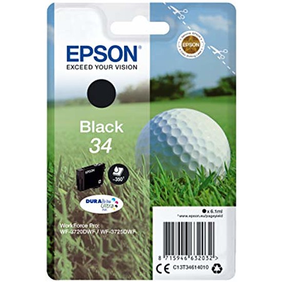Epson 34 T3461 Black tintapatron eredeti C13T34614010 Golflabda