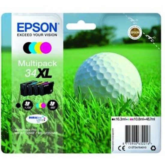 Epson 34XLT3476Multipack Bk C M Y tintapatron eredeti C13T34764010 (T3471+T3472+T3473+T3474) Golflabda