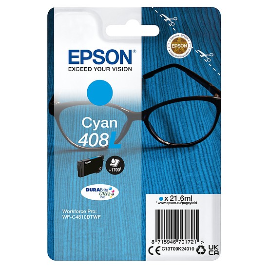 Epson 408L T09K2 Cyan tintapatron eredeti C13T09K24010 Szemüveg