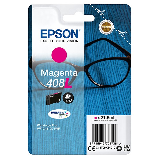 Epson 408L T09K3 Magenta tintapatron eredeti C13T09K34010 Szemüveg