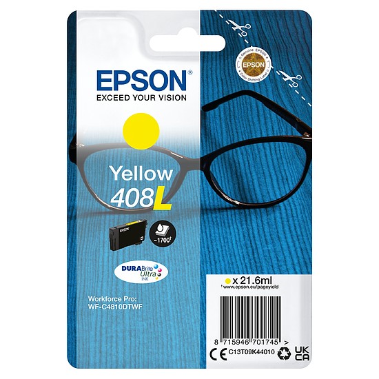 Epson 408L T09K4 Yellow tintapatron eredeti C13T09K44010 Szemüveg