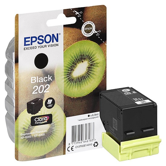 Epson Claria 202 T02E1 Black tintapatron eredeti 6,9ml C13T02E14010 Kiwi