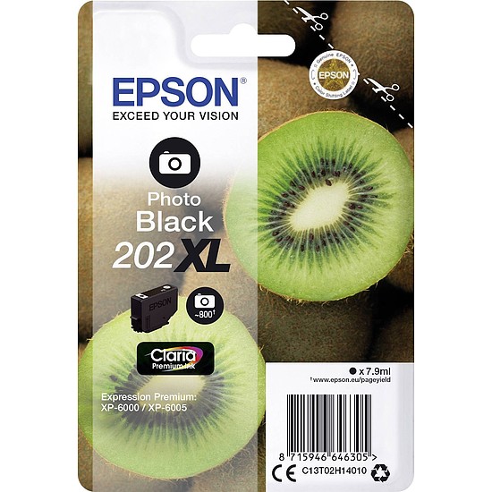 Epson Claria 202XL T02H1 Photo Black tintapatron eredeti 7,9ml C13T02H14010 Kiwi