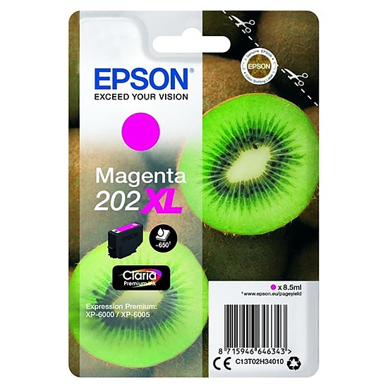 Epson Claria 202XL T02H3 Magenta tintapatron eredeti 8,5ml C13T02H34010 Kiwi