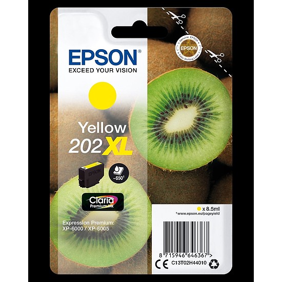 Epson Claria 202XL T02H4 Yellow tintapatron eredeti 8,5ml C13T02H44010 Kiwi
