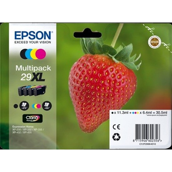 Epson Claria 29XL T2996 Multipack Black Cyan Magenta Yellow tintapatron eredeti C13T29964012 (T2991 + T2992 + T2993 + T2994) Eper