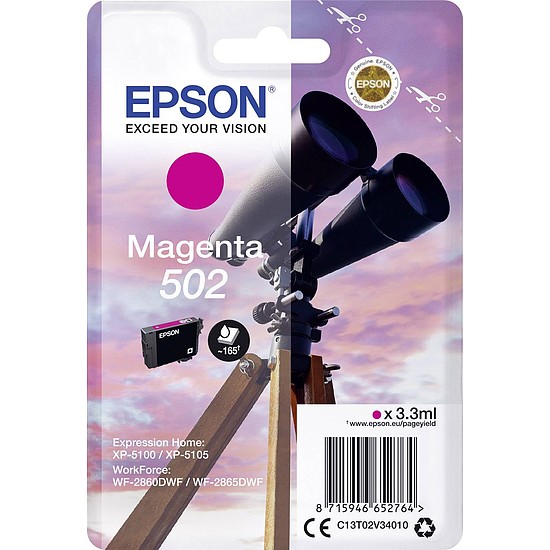 Epson Claria 502 T02V3 Magenta tintapatron eredeti 3,3ml C13T02V34010 Távcső