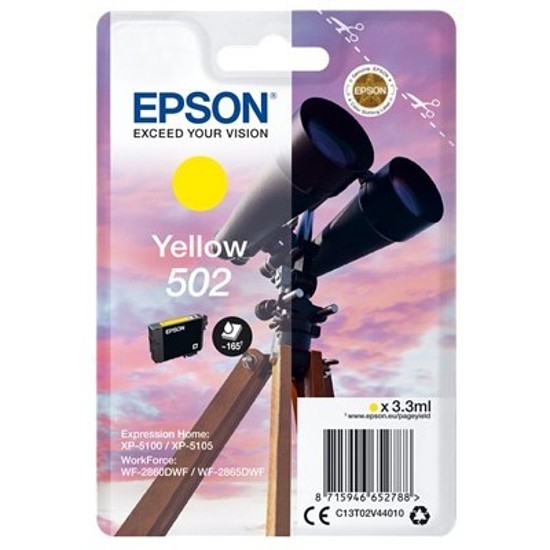 Epson Claria 502 T02V4 Yellow tintapatron eredeti 3,3ml C13T02V44010 Távcső