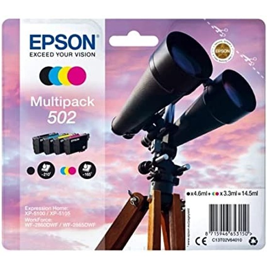 Epson Claria 502 T02V6 Multipack Bk C M Y tintapatron eredeti C13T02V64010 ( T02V1+T02V2+T02V3+T02V4) Távcső