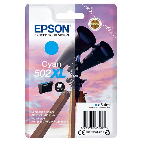 Epson Claria 502XL T02W2 Cyan tintapatron eredeti 6,4ml C13T02W24010 Távcső