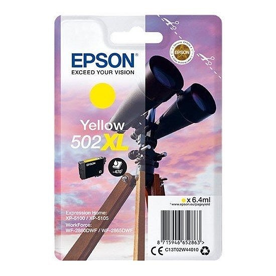 Epson Claria 502XL T02W4 Yellow tintapatron eredeti 6,4ml C13T02W44010 Távcső