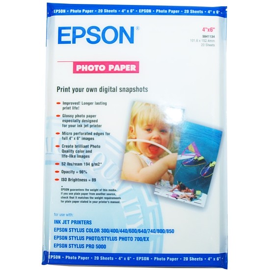 Epson fotópapír 10x15cm 194gr (20 lap) S041134 Akció a készlet erejéig