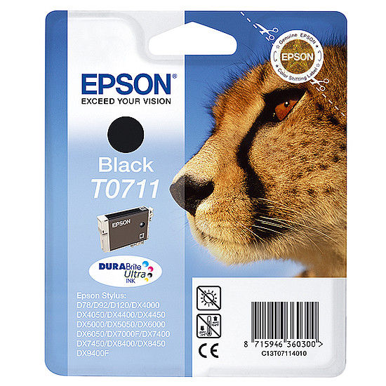 Epson T0711 Black tintapatron eredeti C13T07114012 Gepárd