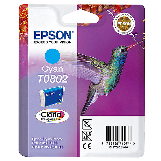 Epson T0802 Cyan tintapatron eredeti C13T08024010 Kolibri