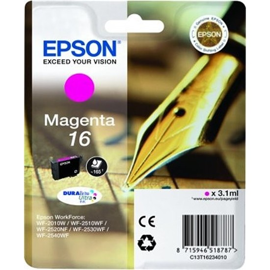 Epson T16 T1623 Magenta tintapatron eredeti C13T16234010 Töltőtollhegy