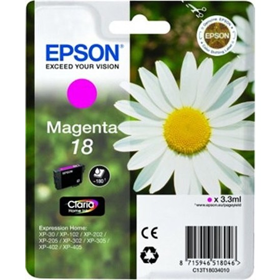 Epson T18 T1803 Magenta tintapatron eredeti C13T18034010 Margaréta