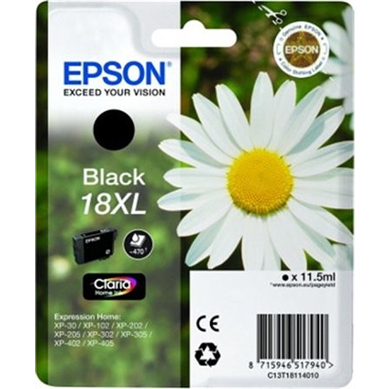 Epson T18XL T1811 Black tintapatron eredeti C13T18114012 Margaréta