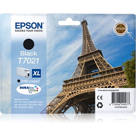 Epson T7021XL Black tintapatron eredeti C13T70214010 Eiffel-torony