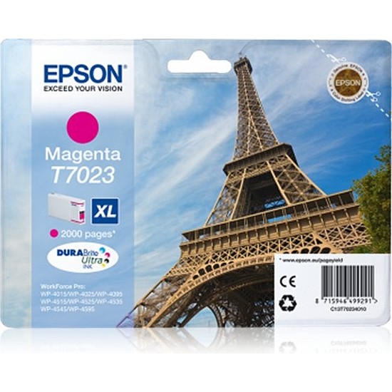 Epson T7023XL Magenta tintapatron eredeti C13T70234010 Eiffel-torony