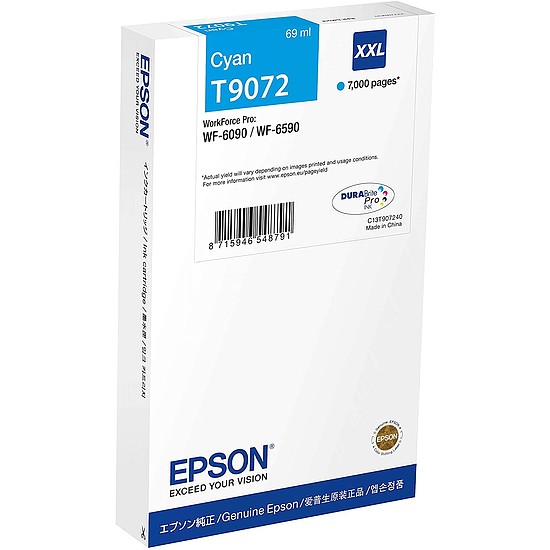 Epson T9072 Cyan tintapatron eredeti 7K C13T907240